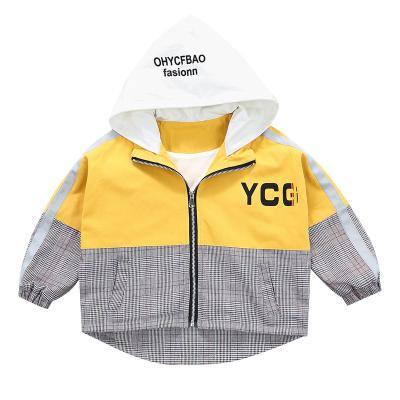 China 2020 Spring Style Korean New Spring Style Children's Jacket Color Matching Jacket Sunny Baby Boys Wild Plaid Jacket for sale