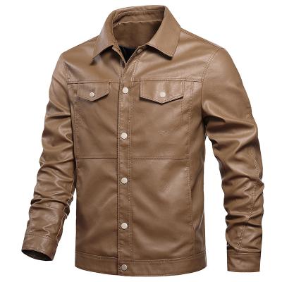 Chine QUICK DRY Fashion Designs Classic Brown Faux Leather Jacket Men Motorcycle Jacket Boys Biker Leather Coats à vendre