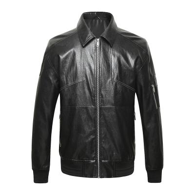 中国 Plus Size QUICK DRY High Quality Zipper Leather Jacket For Men Leather Coats 販売のため