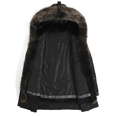 China New Anti-wrinkle men's parke long outwear removable fur full lining hooded fur coat for sale