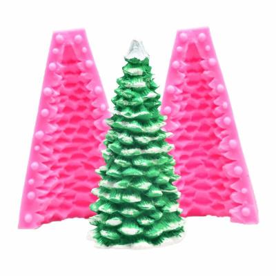 China Factory Price Stocked Rubber Chocolate Tray Silicone Candle Mold 3d Christmas Tree for sale