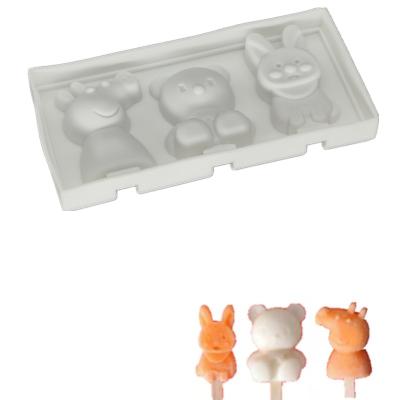 China High Quality Homemade Viable DIY Cartoon Ice Cream Popsicle Mold Silicone Ice Cream Mold for sale