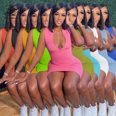 China Women's Sexy 2021 Casual Mini Dresses Short Breathable Summer Fashion Nightclub Bodycon Dress for sale