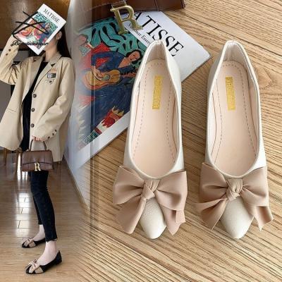 China 2022 New Women's Flats Spring And Autumn Bow Tie Slip On Women's Shoes Flat Single Single Ladies Flats For Women for sale