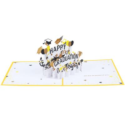 China America Happy Graduation Greeting Card For Student School Teachers Day Gift 3D Pop Handmade Cards for sale