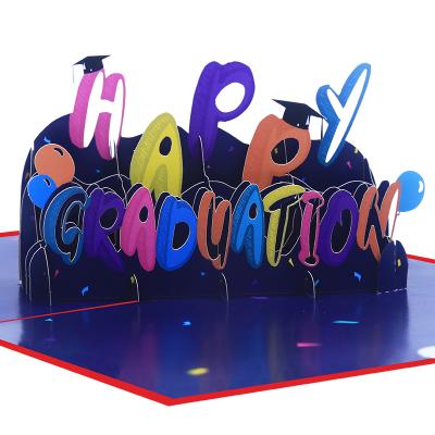 China America Happy Graduation Greeting Card For Graduation Stoles Thank You Handmade 3D Pop Card Customized Printing for sale