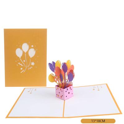 China Europe Balloon Gift Box Birthday Card For Party Invitation Cards Wedding 3D Pop Up Greeting Cards for sale