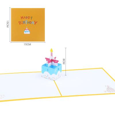 China Europe Birthday Card For Party Invitation Card Pop Up 3D Greeting Card Birthday Candle Cake for sale