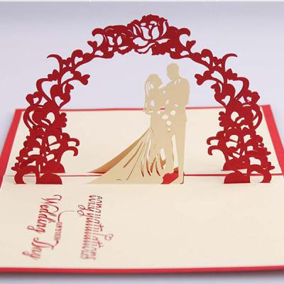 China Wedding Wedding Invitation Cards 3D Pop Up Card Lover Holiday Greeting Card Romantic Valentine's Day for sale