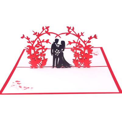 China Sweet Wedding Gift Invitation Greeting Cards With 3D Envelope Pop Up Greeting Cards Handmade Gift for sale