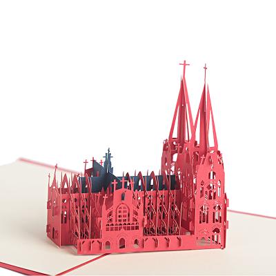 China North America Cologne Church Greeting Cards Germany Souvenir 3D Gift Promotional Pop Up Card Invitation Card for sale