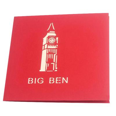 China Big Ben Greeting Cards London Promotional Europe/America/Oceania Souvenir Gift Pop Up 3D Cards Thank You Invitation Card Postcard for sale