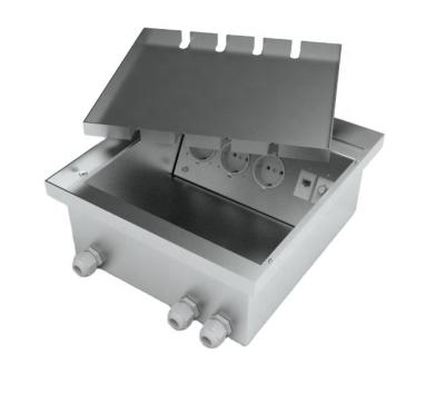 China PINGOT 6er/B Embedded Socket Box Standard Grounding 1.8-2mm Thick Stainless Steel 304 Plate Frame And Lid for sale