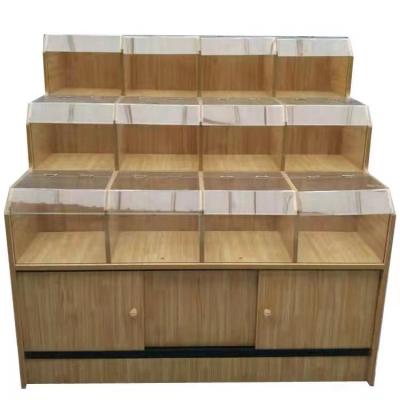 China Single Sided Universal Retail Store Supermarket Storage Shelf Wooden Grocery Rack for sale