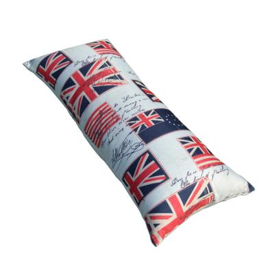 China Flame Retardant High End Popular Outdoor Union Jack Rectangle Small Oblong Neck Pillow for sale