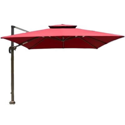 China Excellent Large Post Roma Modern Outdoor Side Garden Umbrella Double Top for sale