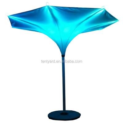 China Modern New Design Outdoor Beach Parasol Garden Umbrella Leisure Cafe Tulip Umbrella With LED Light for sale