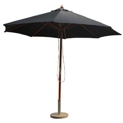 China New Design 2.5m/3.5m Modern Outdoor Round Luxury Wooden Pole Garden Umbrella for sale