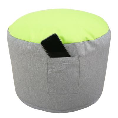 China Large Cover Removable Round Design Printed Seat Woven Pouf Stool for sale