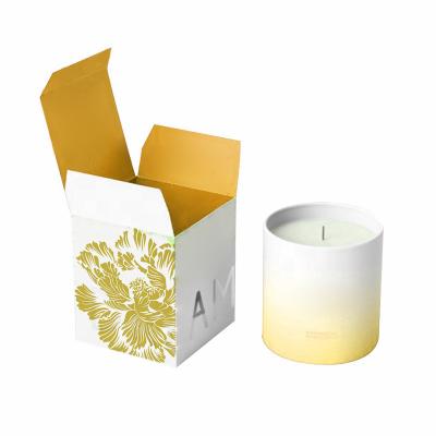 China Recyclable Custom Luxury Square Paper Packaging Wax Jars Boxes Birthday Party Gift Candle Jar Box With Logo for sale