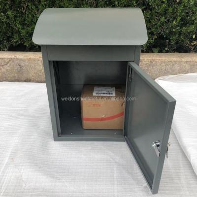 China Wall Mounted Sheet Metal Manufacturing Outdoor Waterproof Galvanized Steel Storage Parcel Delivery Drop Box for sale