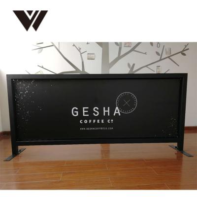 China Squire Stable Direct Tube Factory Stainless Steel Silk Screen Printing PVC Cloth Restaurant Equipment Cafe Barrier for sale