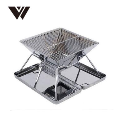 China Adjustable Height Weldon High Quality Folding Stainless Steel Charcoal BBQ Grill for sale