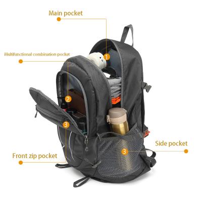 China Backpack 20-35L, High Quality Breathable Water Resistant Lightweight Waterproof Hiking Backpack For Mountaineering Hiking Outdoor Folding Bag for sale