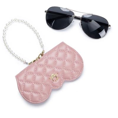 China Fashion hot factory portable cheap faux leather sunglasses handbag sunglasses case pendant for pretty girls and ladies for sale