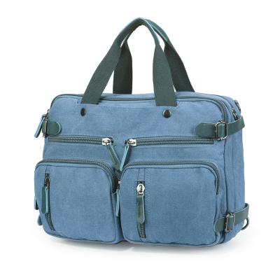 China 17 Inch Laptop Bag Briefcase Duffel Bag Vintage Men's Large Capacity Waterproof Multifunctional Canvas for sale