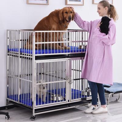 China Stainless Steel Supplier Pet Store Display Stored Aluminum Foldable Dog Cages and Houses Pet Cages for sale