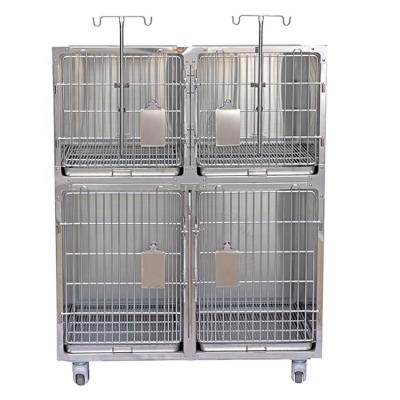 China 3 Layers Iron Wire Stainless Steel Wire Pet Large Cat Cage Outdoor Metal Cat Boarding Veterinary Cage for sale