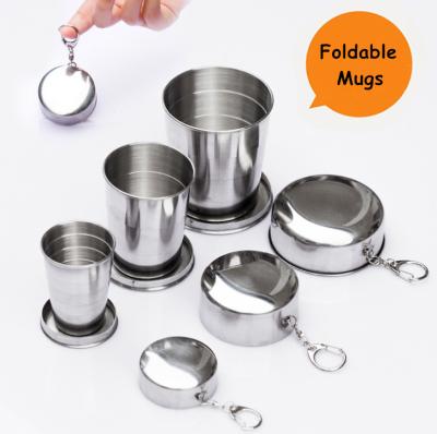 China Sustainable Wholesale Portable Foldable Smart Tooth Mugs Out Stainless Steel Coffee Travel Mugs for sale