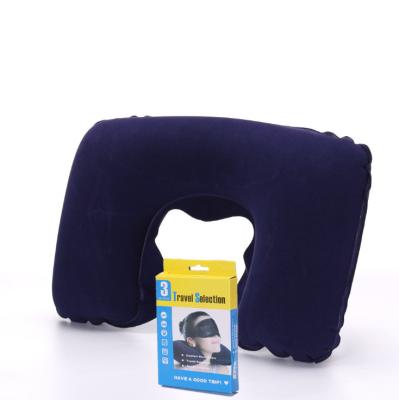 China Assembled PVC Inflatable Inflatable U Shape Travel Neck Support Pillow With Gift Box Packing for sale