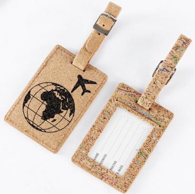 China 2019 Wholesale New Bulk Soft Sublimation Luggage PU Wooden Leather Luggage Tags For Travel for sale