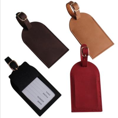 China Wholesale Plain Blank Genuine Leather Luggage Tags For Gifts for sale