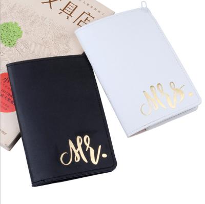 China New NATIONAL Wholesale Wedding Card Passport Holders Mr and Mrs PU Leather Travel Favor Wallet for sale