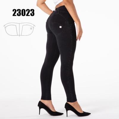 China Shascullfites Melody Women Jeans Black Pants Breathable Women Butt Lift Gaiters for sale