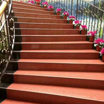 China Factory Supply Big China Red Sandstone Stairs Outdoor Natural Stone Slab Custom Size for sale