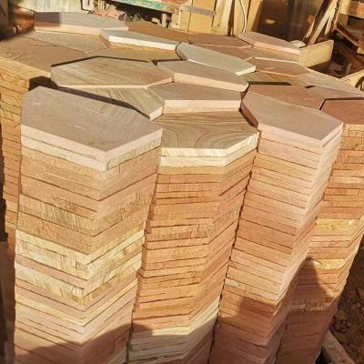 China Contemporary high quality cheap price yellow wood natural sandstone paving slab tile for garden wall cladding panels for sale