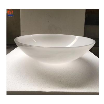 China Cheap White Jade Marble Vanity Bathroom Stone Countertops Basin Public Bathroom Sink Sinks For Sale for sale