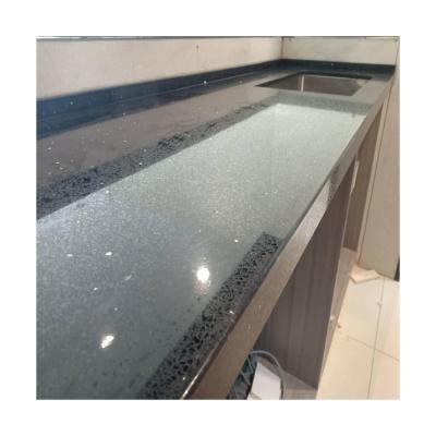 China Contemporary Crystal Black Quartz For Kitchen Countertops for sale