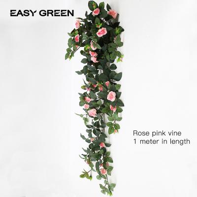 China Wholesale Artificial 1m Eco-friendly Plant Rose Artificial Rattan Plant Rattan Garden Decoration for sale