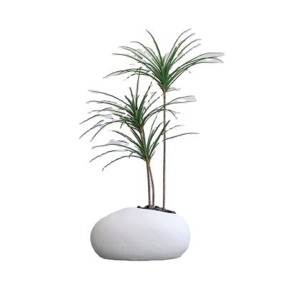 China Bonsai Plant Potted Artificial Tree White Potted White Environmentally Friendly Dracaena Egg Dinosaur Sandstone Eco Office Indoor Outdoor Decoration for sale