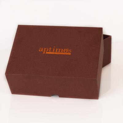 China Recyclable Custom Exclusive Fine Packaging Boxes Recyclable Custom Logo Texture Paper Jewelry Gift Boxes Rigid Brown Luxury With Pillow Insert for sale