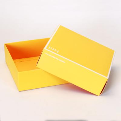 China OEM Recyclable Custom Printed Recycled Yellow Food Packaging Box Take Out Cute Disposable Paper Box Donut Cookie And Bread Packaging for sale