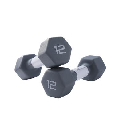 China New Style Fitness Dumbbell High Density Non-Slip Sponge Type 12 Pound Dumbbell Colorful Thick Neoprene Coating for sale