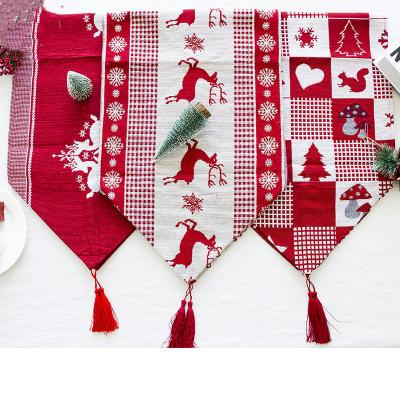 China High Quality Cheap Eco-friendly 100% Polyester Canvas Christmas Holiday Design Table Runner for sale