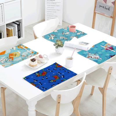 China Sustainable Modern Christmas Woven Knit Office Rectangular Linen Decor Place Mat For Dining Table for sale