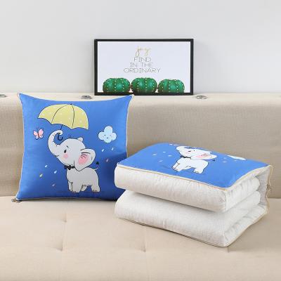 China Anti-Static Cheap Portable Foldable 3 In 1 Digital Printing Cotton Kids Baby Pillow Blanket for sale